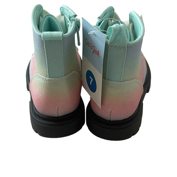 058 Cat & Jack Glittery Rainbow Boots - Picture 4 of 6